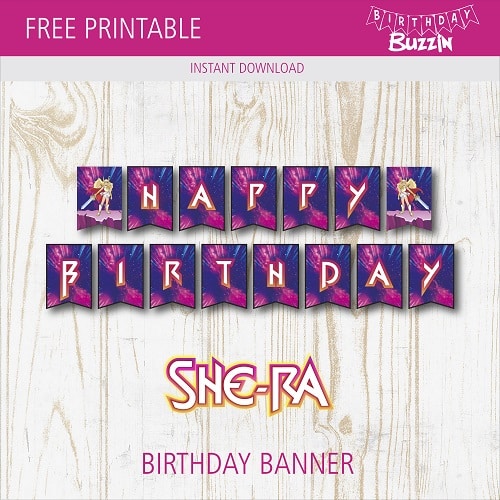 Free printable She-ra Birthday Banner