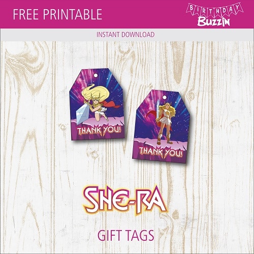 Free printable She-ra Favor Tags