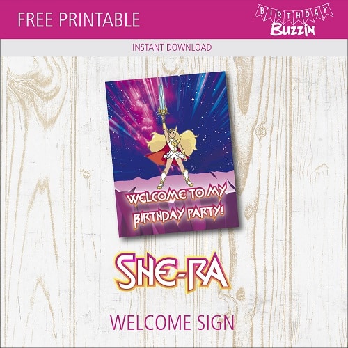 Free printable She-ra Welcome Sign