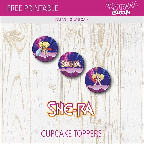 Free printable She-ra cupcake Toppers