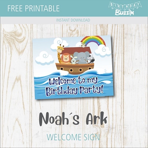 Free Printable Noah´s Ark Welcome Sign