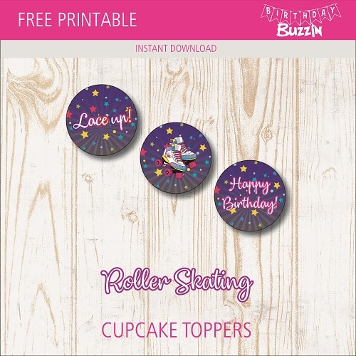 Free Printable Roller Skating Cupcake Toppers - 1