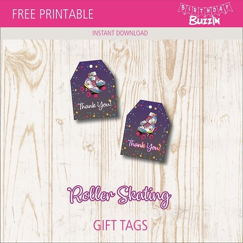 Free Printable Roller Skating Favor Tags