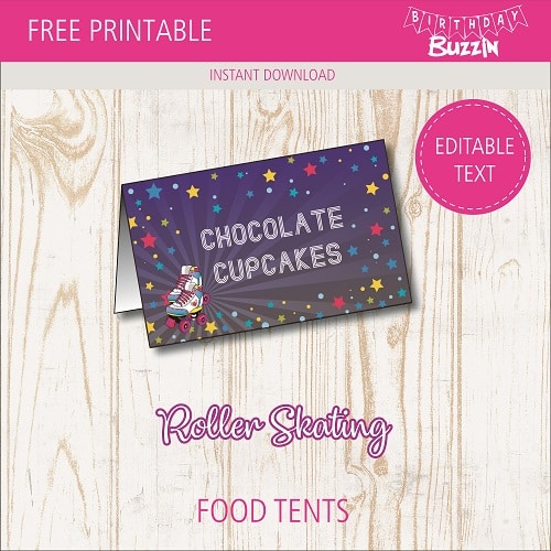 Free Printable Roller Skating Food tents