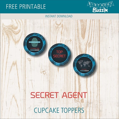 Free Printable Secret Agent Cupcake Toppers