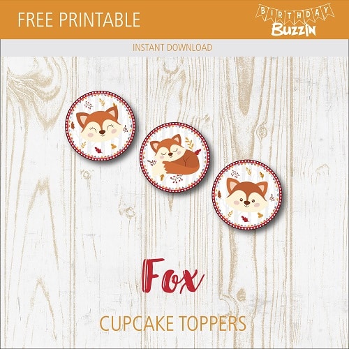 Free Printable Fox Cupcake Toppers