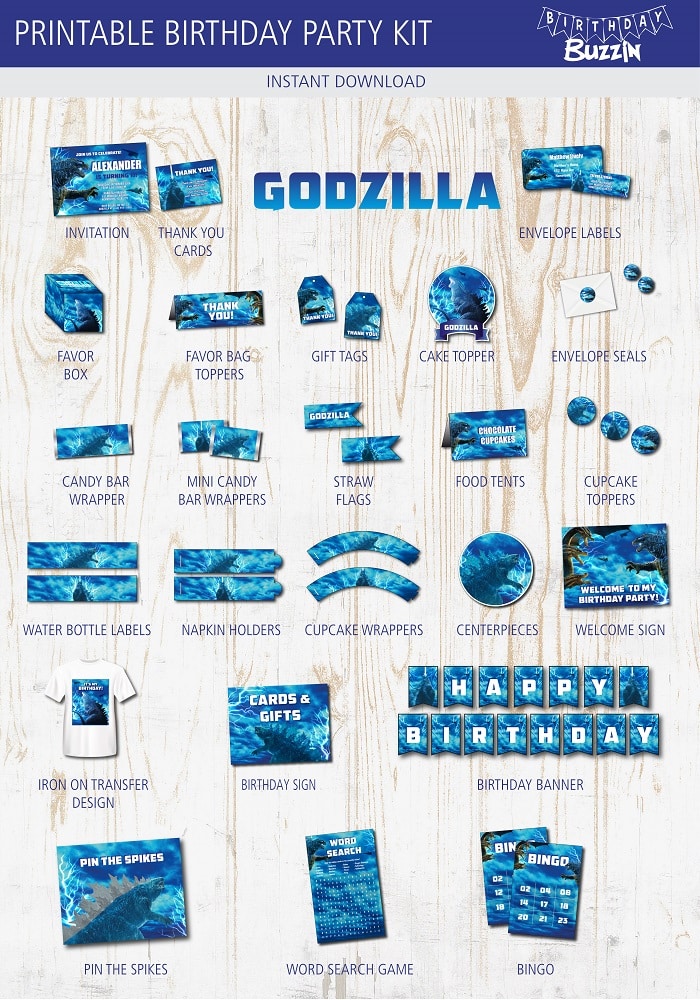 Free Printable Godzilla Birthday Cards