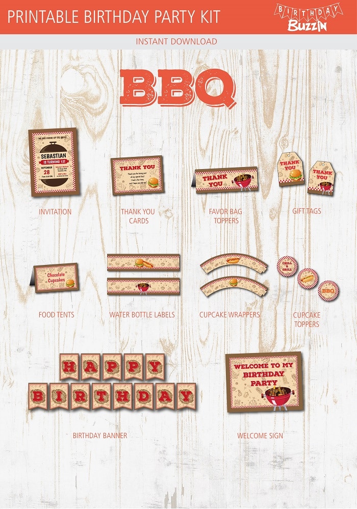 BBQ Birthday Party Printable Kit