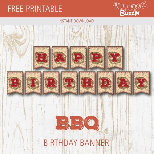 Free Printable BBQ Birthday Banner