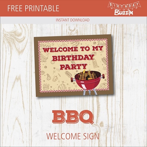 Free Printable BBQ Welcome Sign