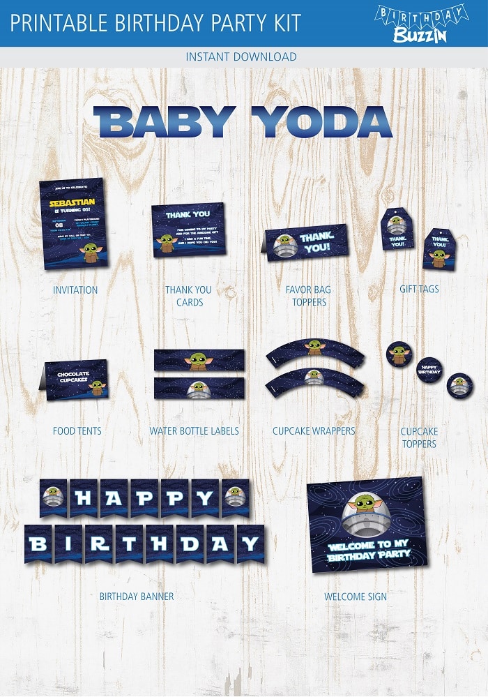 Baby Yoda Birthday Party Printable Kit Birthday Buzzin