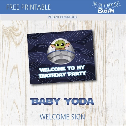 Free Printable Baby Yoda Welcome Sign