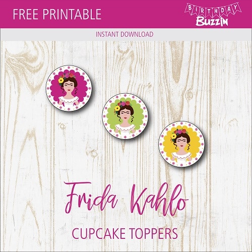 Free Printable Frida Kahlo Cupcake Toppers