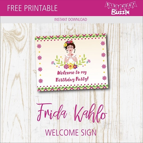 Free Printable Frida Kahlo Welcome Sign