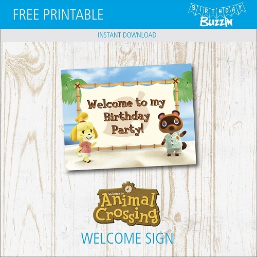 Free printable Animal Crossing Welcome Sign