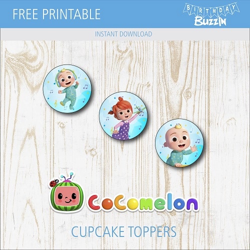 Free Printable Cocomelon Cupcake Toppers Birthday Buzzin