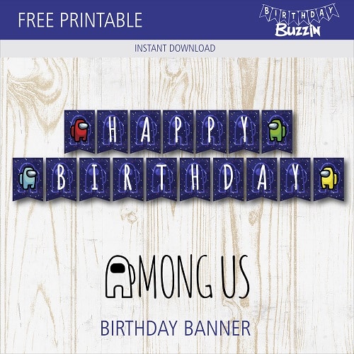 Among Us Birthday Banner Free Printable