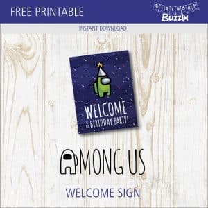 Free printable Among Us Welcome Sign