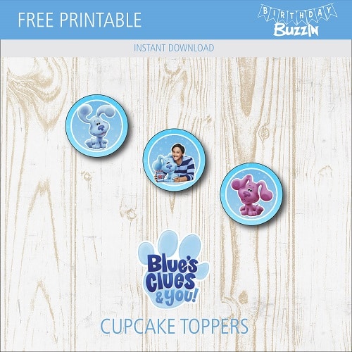 Free printable Blues Clues Cupcake Toppers