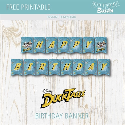 Free printable Ducktales Birthday Banner