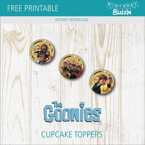 Free Printable The Goonies Cupcake Toppers