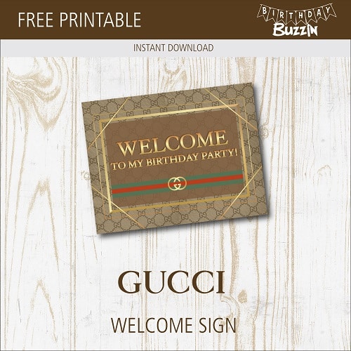 Print your self Gucci logo Invitation. Gucci theme party. Designer