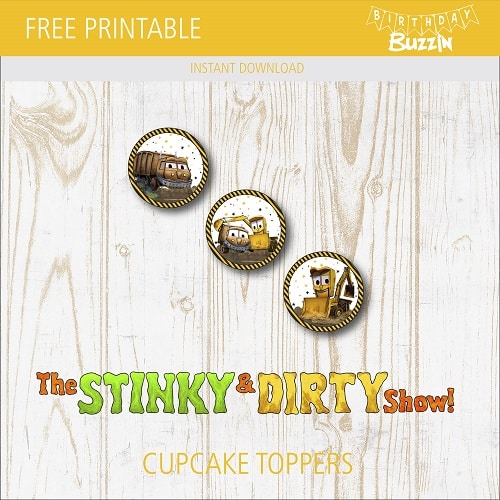 Free Printable Stinky and Dirty Cupcake Toppers