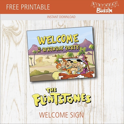 Free Printable The Flintstones Welcome Sign