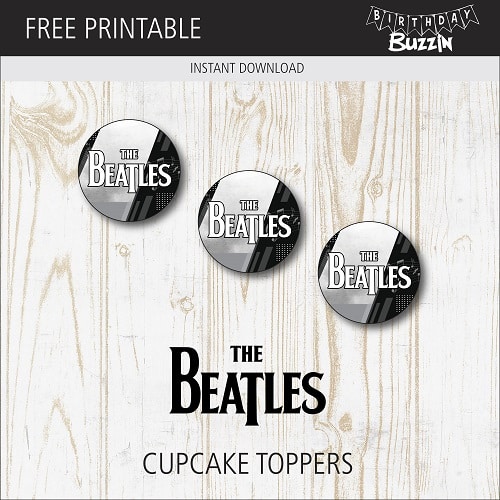 Free Printable the Beatles Cupcake Toppers