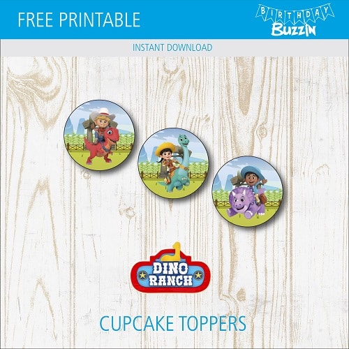 Free Prinatable Dino Ranch Cupcake Toppers