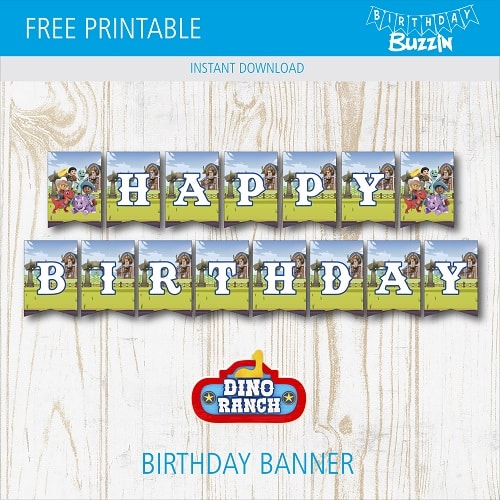 Free Printable Dino Ranch Birthday Banner