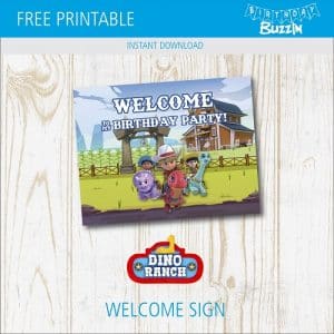 Free Printable Dino Ranch Welcome Sign | Birthday Buzzin