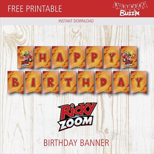 Free Printable Ricky Zoom Birthday Banner