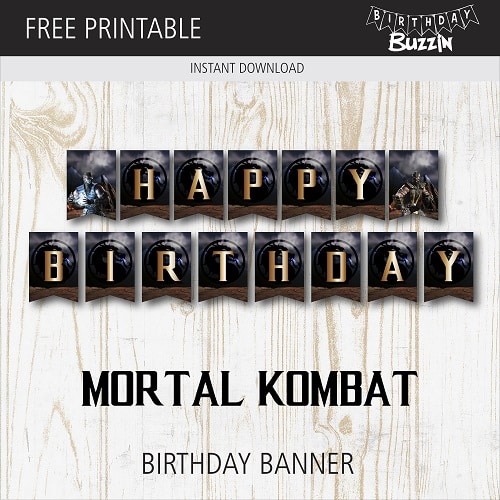 Free Printable Mortal Kombat Birthday Banner Birthday Buzzin