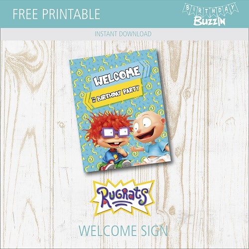 Free Printable Rugrats Welcome Sign