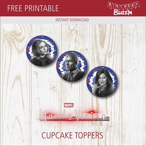 Free Printable Wandavision Cupcake Toppers