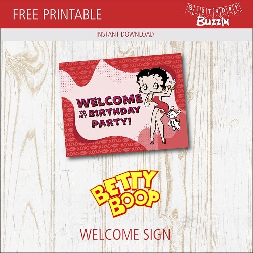 Free Printable Betty Boop Welcome Sign