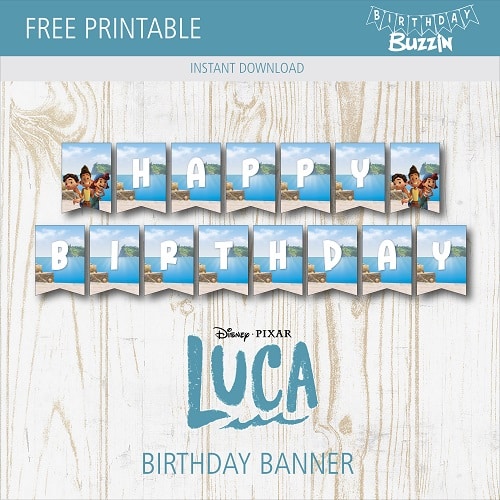 Free Printable Luca Birthday Banner