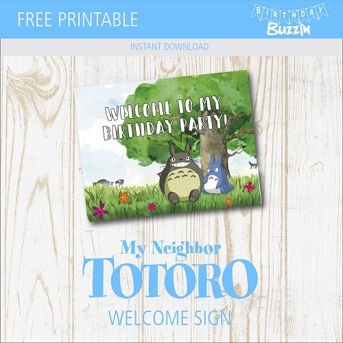 Free Printable Totoro Welcome Sign