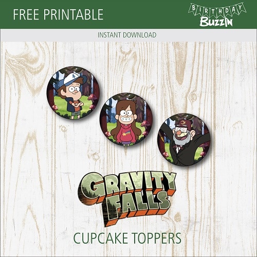 Free Printable Gravity Falls Cupcake Toppers