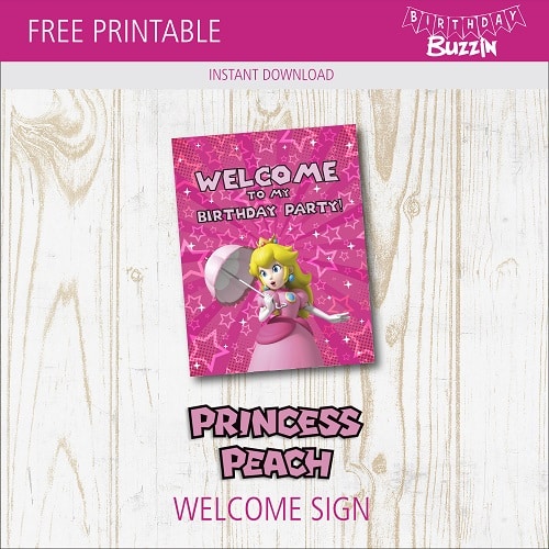 Free Printable Princess Peach Welcome Sign