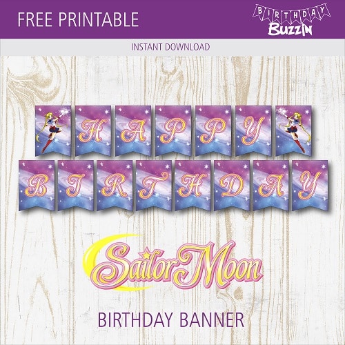 Free Printable Sailor Moon Birthday Banner