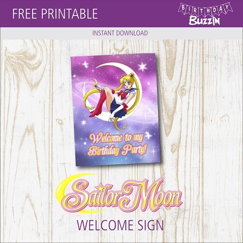 Free Printable Sailor Moon Welcome Sign