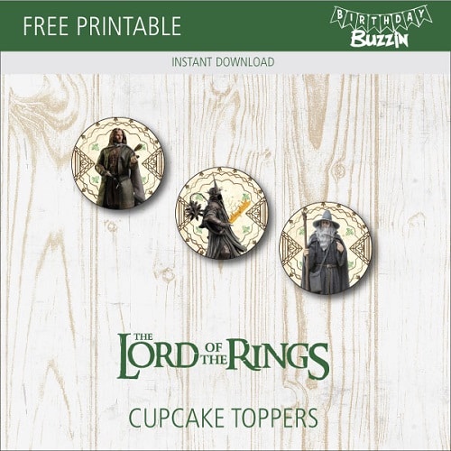 Free Printable Lord of the Rings Cupcake Toppers