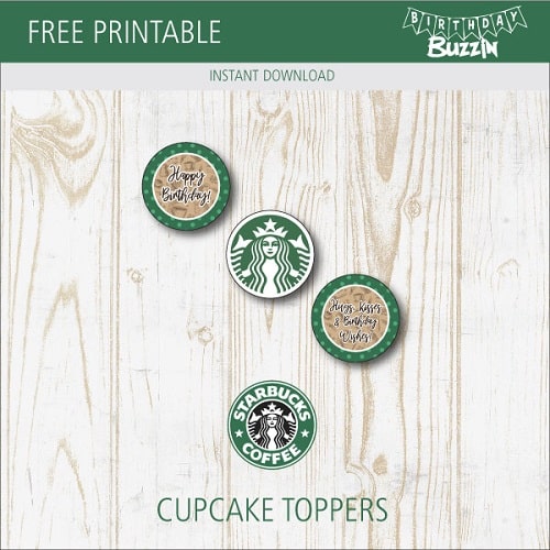 Free Printable Starbucks Cupcake Toppers