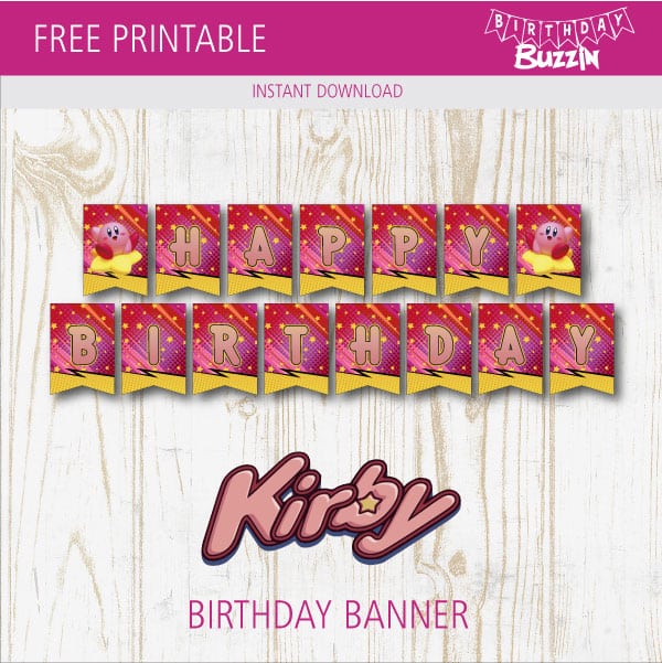 Kirby Custom Printable Water Bottle Labels. Kirby Party Decorations.  Printable Digital File. 
