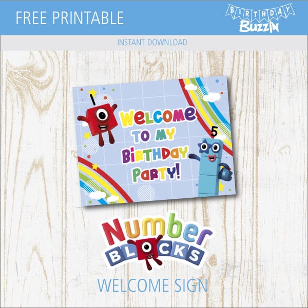 Free Printable Numberblocks Welcome Sign