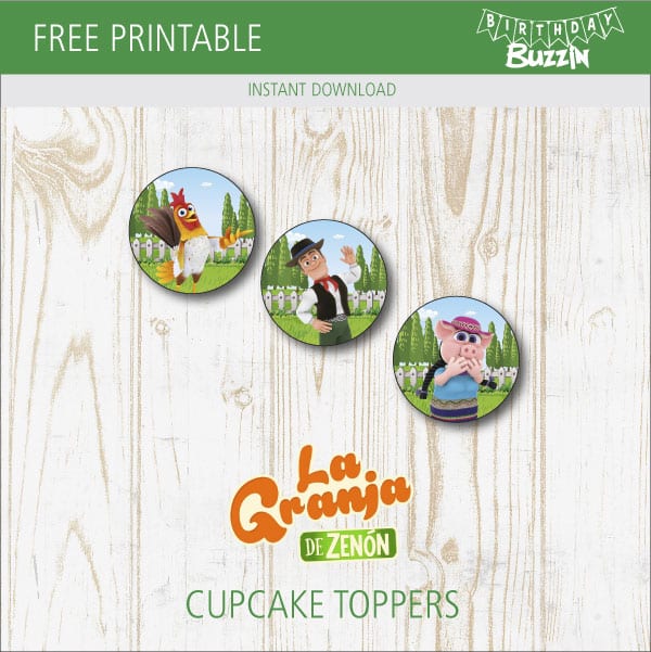 Free Printable La Granja de Zenon Cupcake Toppers