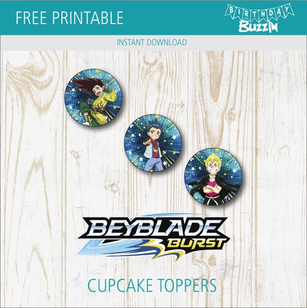 Free Printable Beyblade Cupcake Toppers