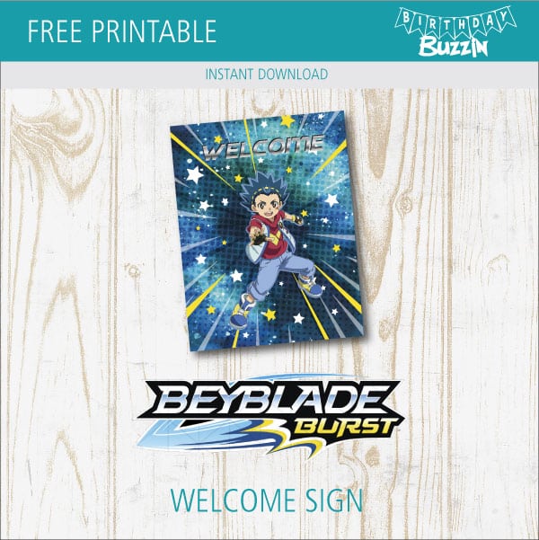 Free Printable Beyblade Welcome Sign